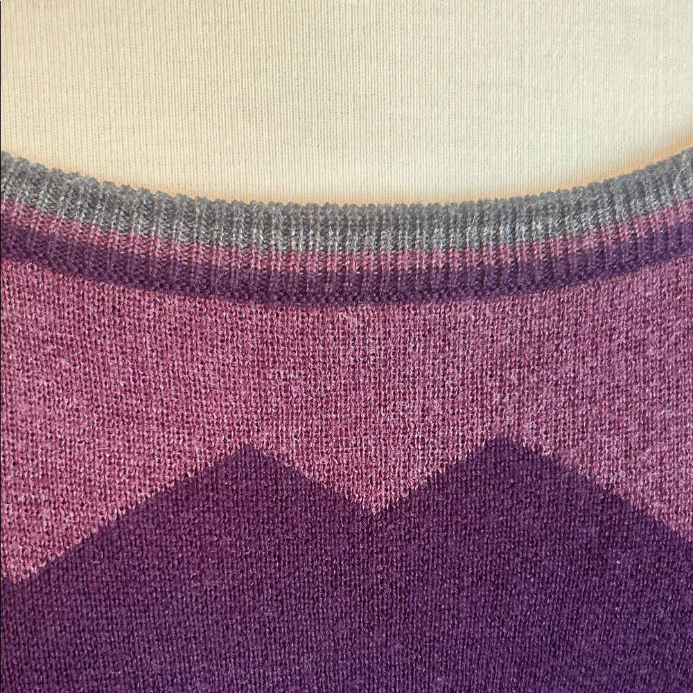 JESSICA HOWARD Cute Chevron Sweater Dress in Purple and Gray Perfect for FALL🍁💜 - Picture 4 of 10